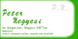 peter megyesi business card